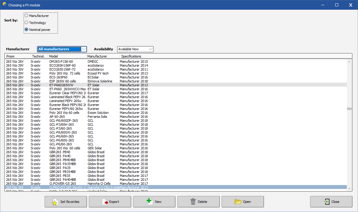 Dialog_PVModules_choosingaPVmodule