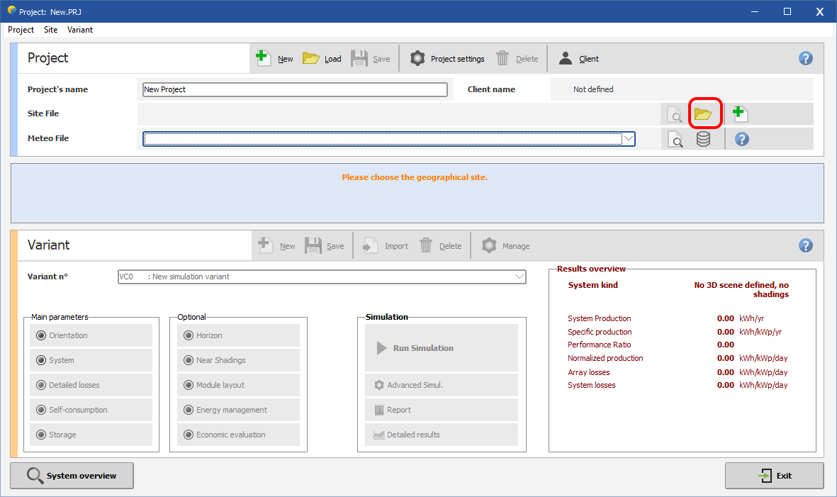 Projectform_NewProject_LoadSite
